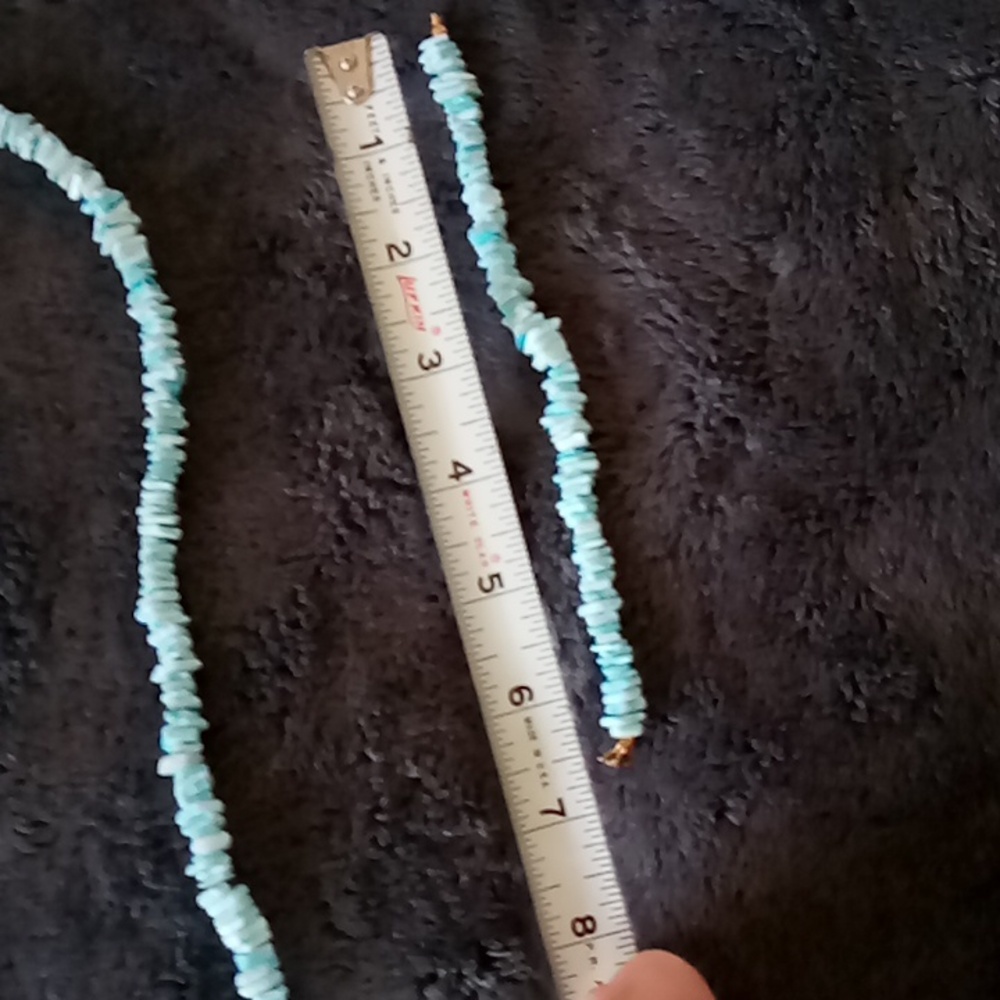 Retro Blue Shell Necklace And Bracelet - Picture 5 of 6